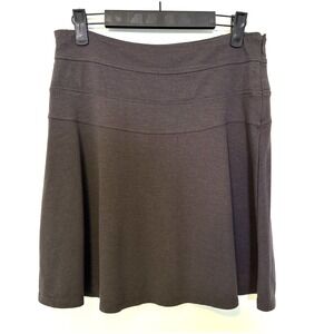 Athleta Skirt Women's 6 Brown Ponte Twill‎  A-Line Side-Zip Active
